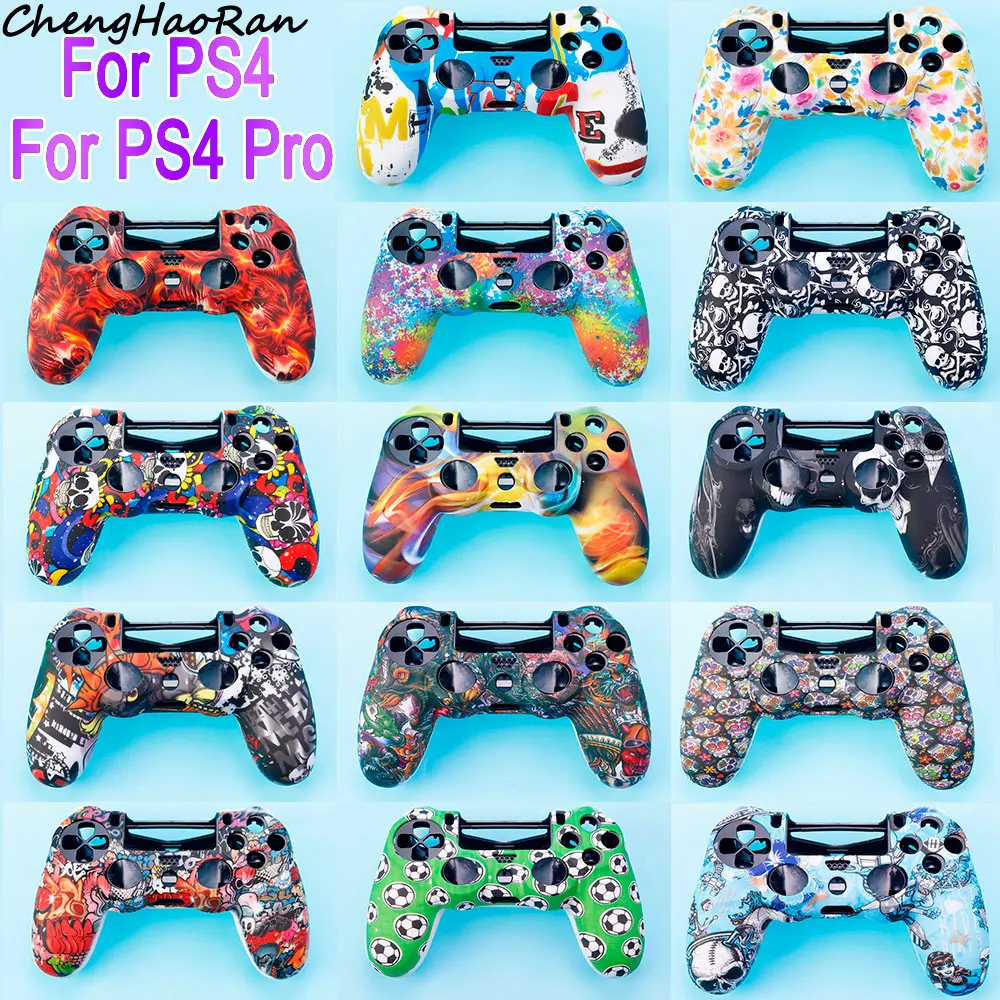 1Piece For Playstation 4 PS4 Pro Slim Controller Grip Silicon Camouflage Rubber Protective Cover Case
