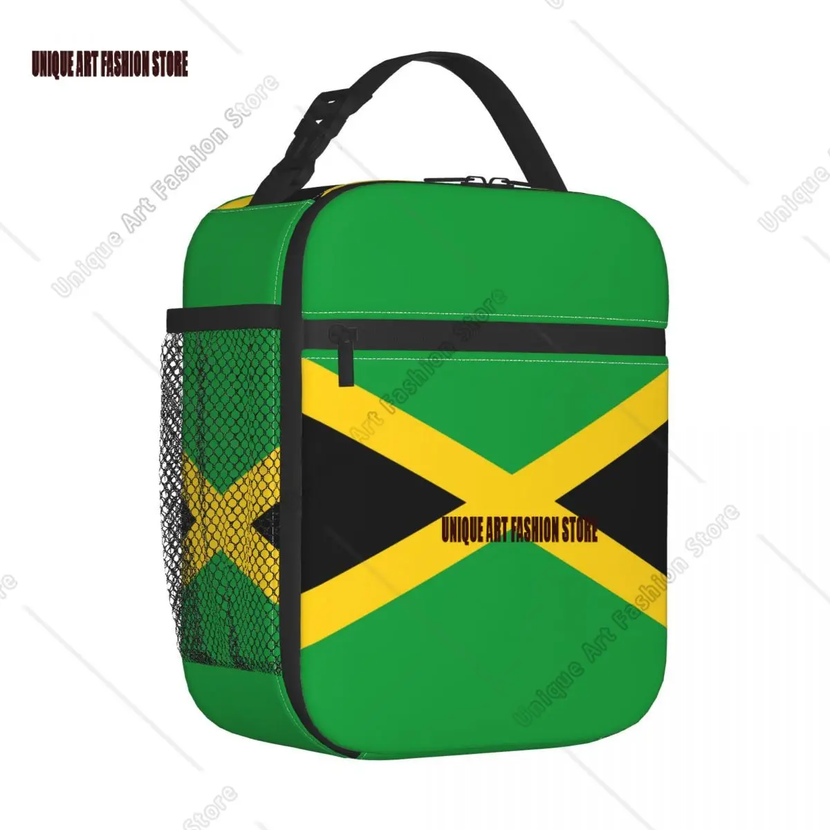 

Jamaica Flag Insulated Lunch Bag Thermal Bag Reusable Meal Container Portable Lunch Box Tote Men Women Office Outdoor