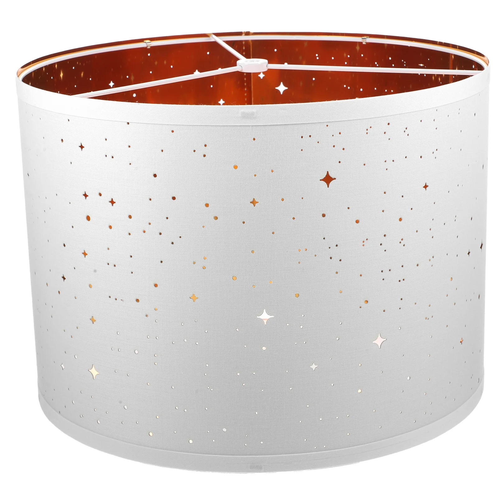 

Universal Fabric Lampshade Cylindrical Cloth Cover Round Drum Replacement Simple Design Sturdy Metal Frame Compact for Bedroom