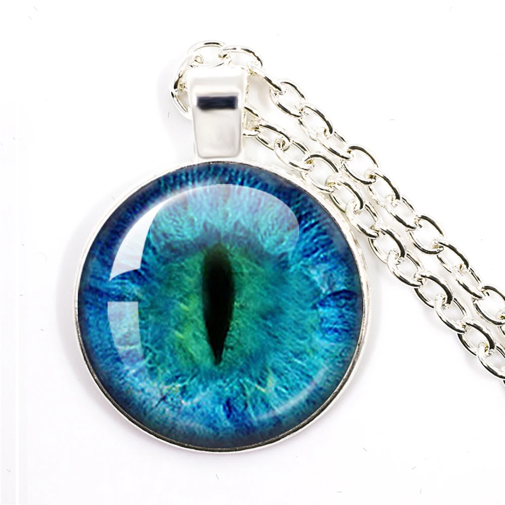 Dragon Evil Eye Glass Necklace Dragon Eye Fashion Evil Eye Necklace Jewelry Men Fashion Necklace For Friends Gift