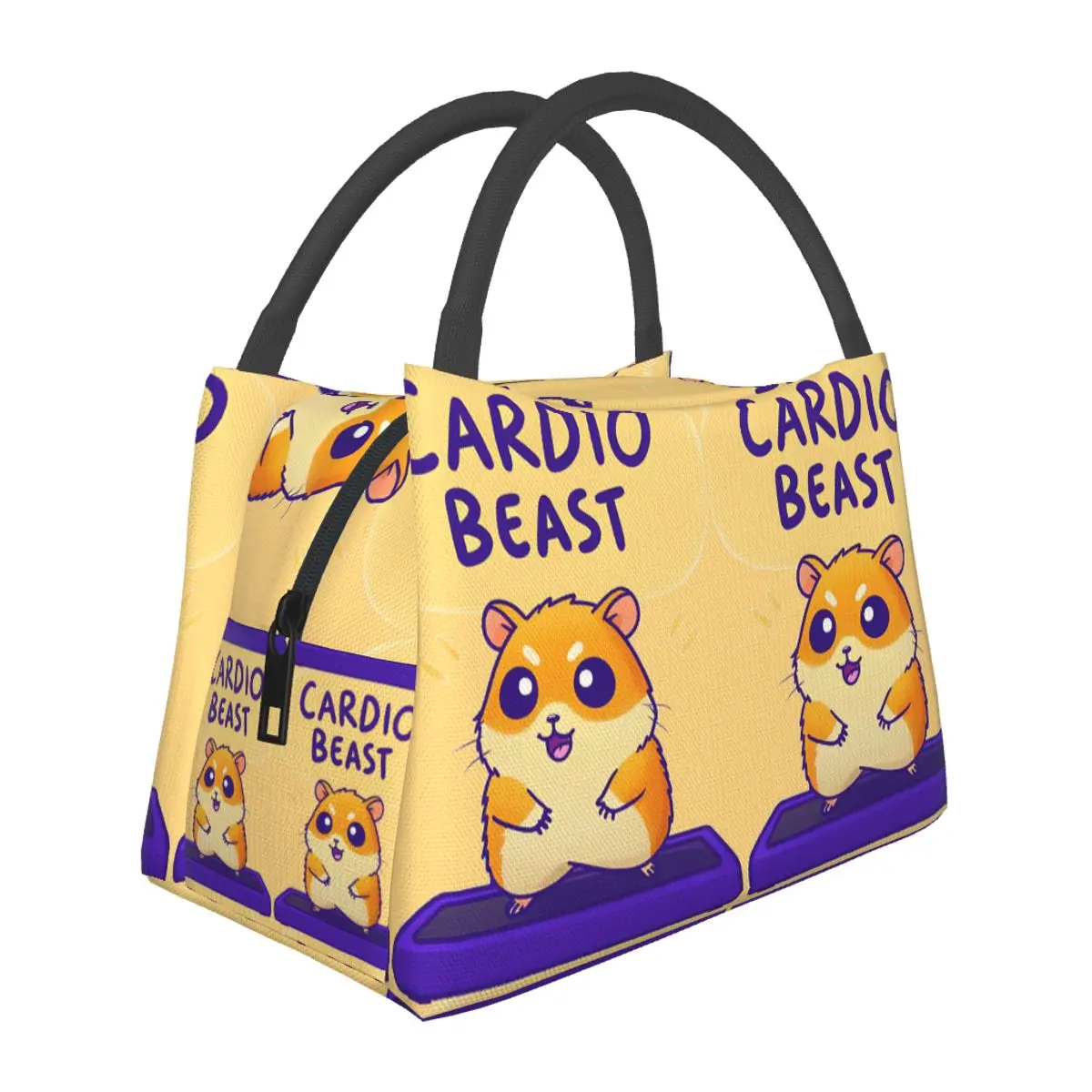 Cardio Beast Hamster Workout Sticker Lunch Bag for Women Picnic Storage Food Boxes Container Cooler Thermal Lunch Box Tote