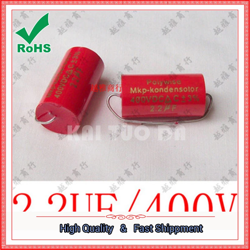 Free Shipping One Lot 4x 2.2uF 400V Tubular Audio Capacitor 225J