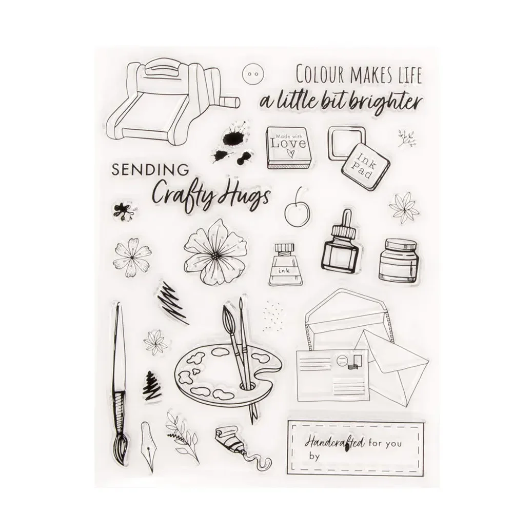 1 Stuks Doorzichtige Transparante Scrapbooking Stempels Met Tekening Bloem Voor Kaart Maken Scrapbooking Embossing Album Decoratie