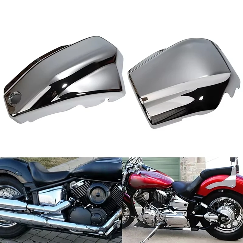 NCSMT For Yamaha Dragstar V-Star XVS1100 1999-2011 Motorcycle Chrome Battery Sdie Covers Left Right Fairing Guard Protector