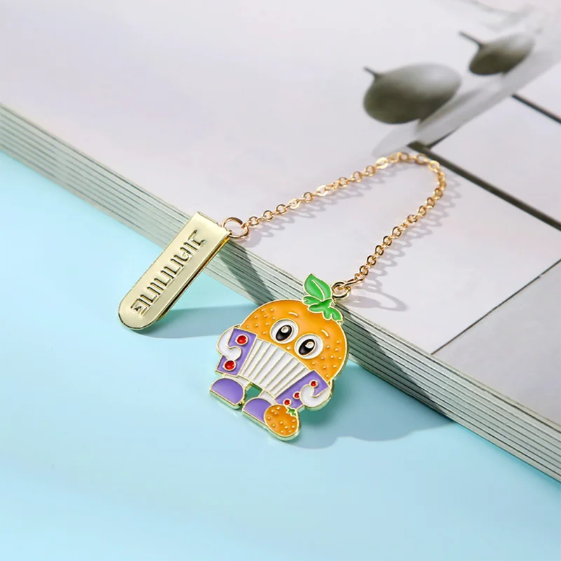 2pc 귀여운 바나나 과일 북마크 크리 에이 티브 금속 절묘한 아트 북 마크 페이지 폴더 학생 용품 휴대용 독서 편지지