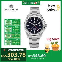 San martin 39mm mostrador de pedra preciosa pulseira à prova dwaterproof água relógio para homem relógio de pulso luxo nh34 10bar safira luminosa montre sn0129b