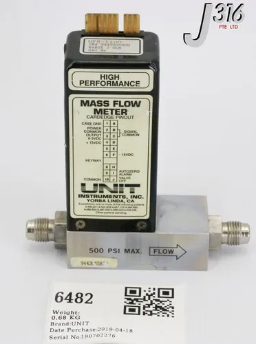 

6482 UNIT MFC,MASS FLOW CONTROLLER,HE, 3 SLM UFM-1100