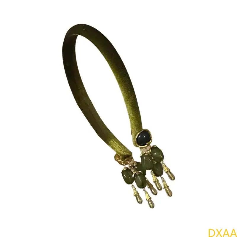 

DXAA Элегантные кисточки Green Hairhoop Тонкая полоса волос для энтузиастов моды