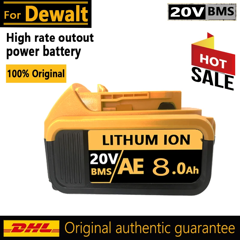 Batterie pour outil électrique, batterie d'origine Dewalt, DCB200 MAX, DCB606, DCB205, DCB206, DCBGene, 20V, 60V, 6AH, 8AH, 12000MAH, 18000mAh