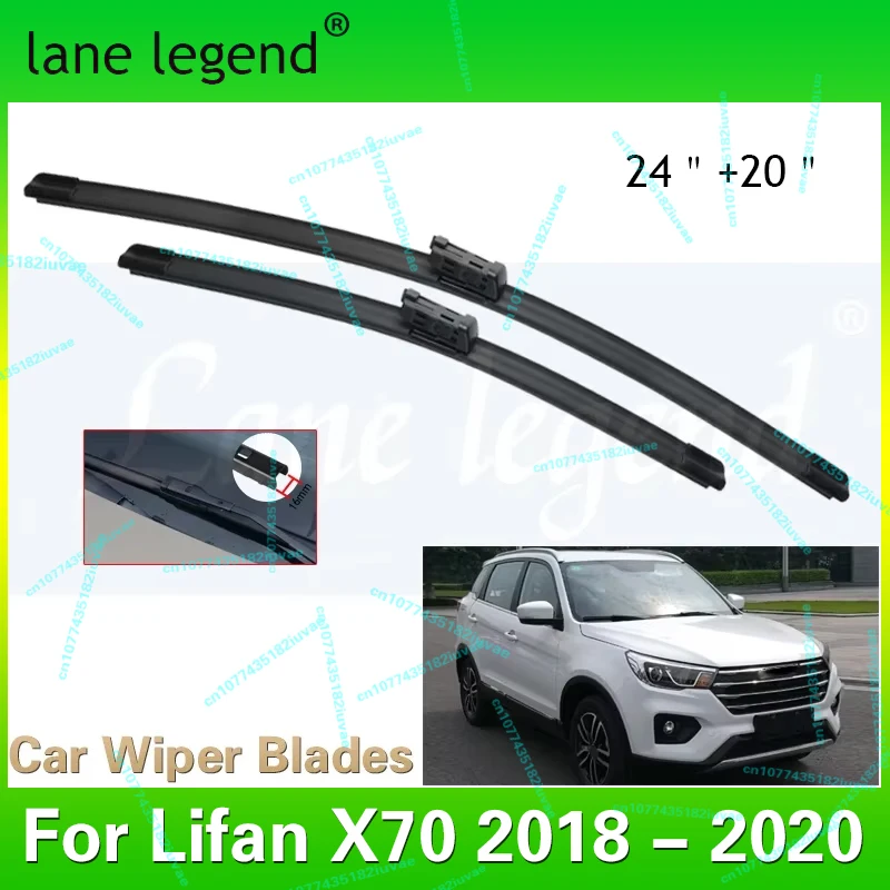

Car Wiper LHD Front Wiper Blades For Lifan X70 2018 - 2020 Windshield Windscreen Clean Window Car Rain Brushes 24"+20"