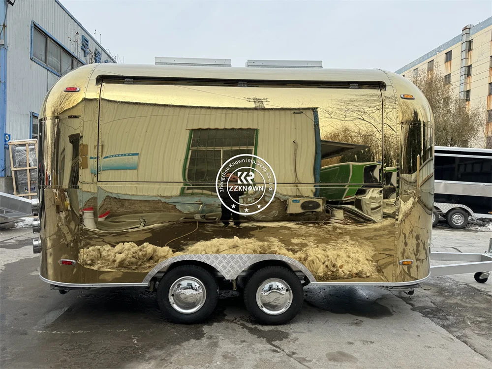Reboque móvel de comida airstream com equipamentos de cozinha venda café lanche humberger carrinho caminhão de comida rápida para venda