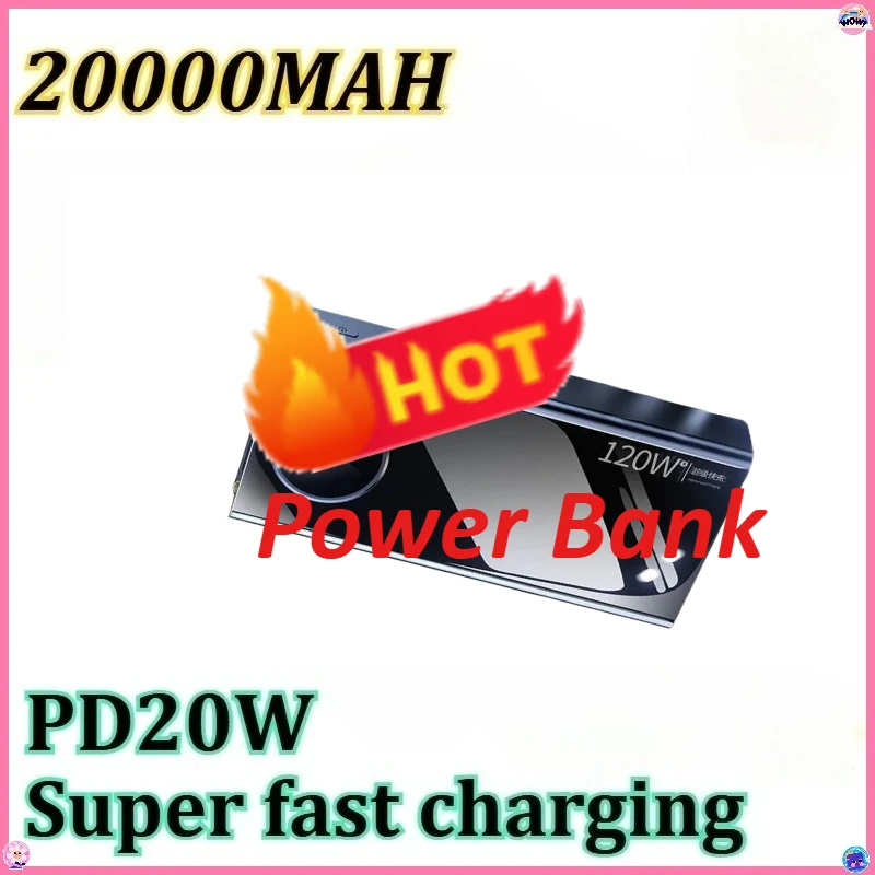 

Fast Charging Power Bank 120W High Capacity Powerbank Portable Battery Charger for IPhone for Samsung for Huawei 20000mAh