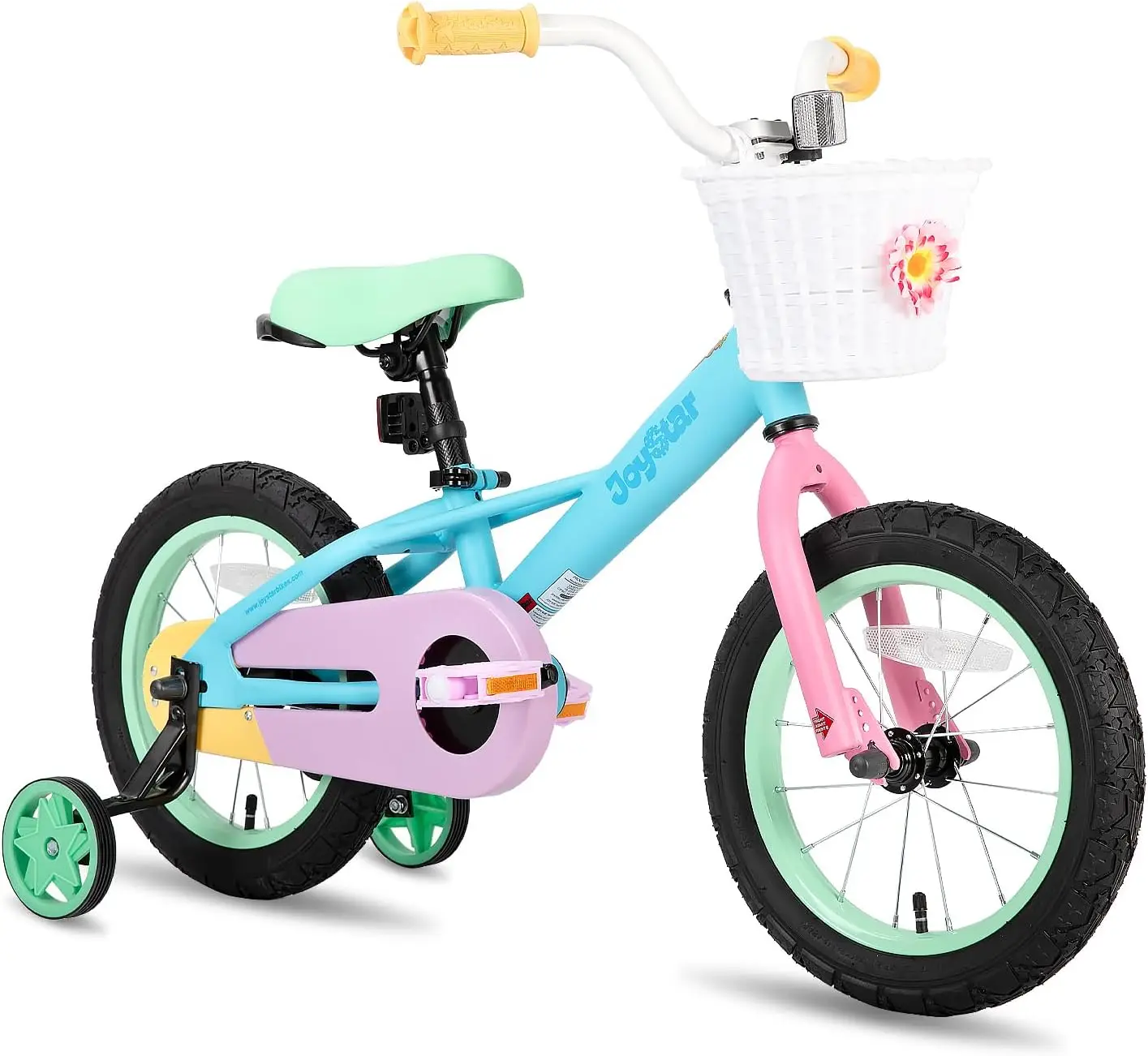 Vélo arc-en-ciel pour enfants avec roues d'entraînement, vélos pour tout-petits, filles de 2 à 7 ans, 33 à 53 pouces de haut, 12 po
