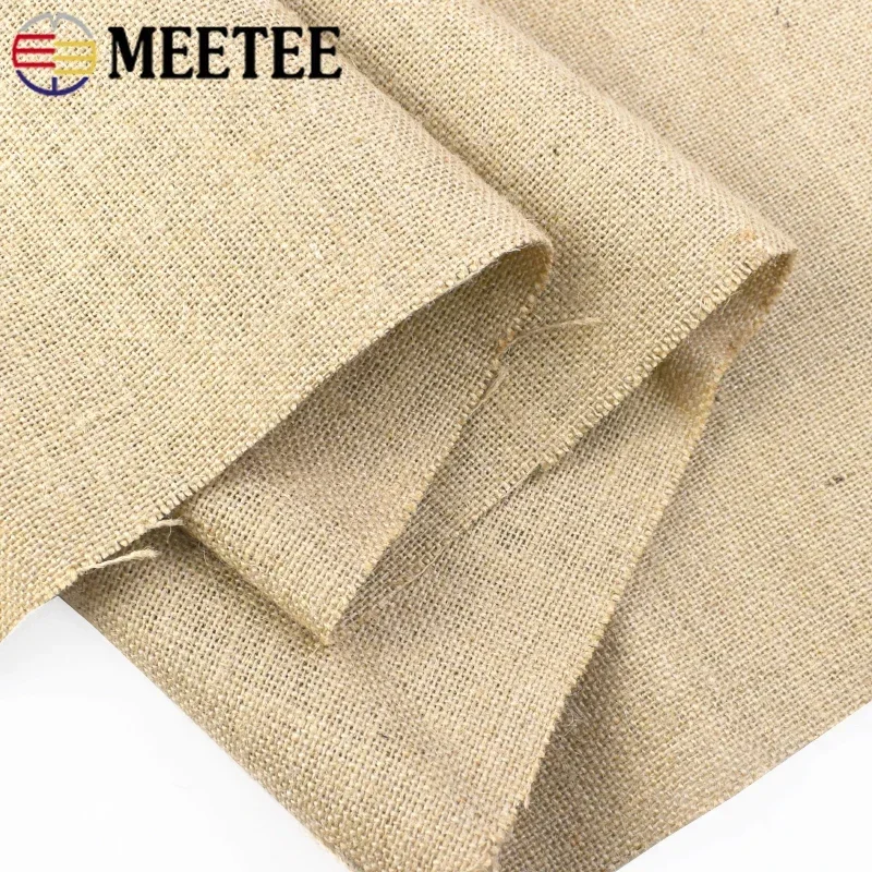 50/100x160cm Meetee Natural Burlap Fabric Per Meter Mesh Linen Textile Cloth for Bags Placemats Tablecloth DIY Decor Accessories