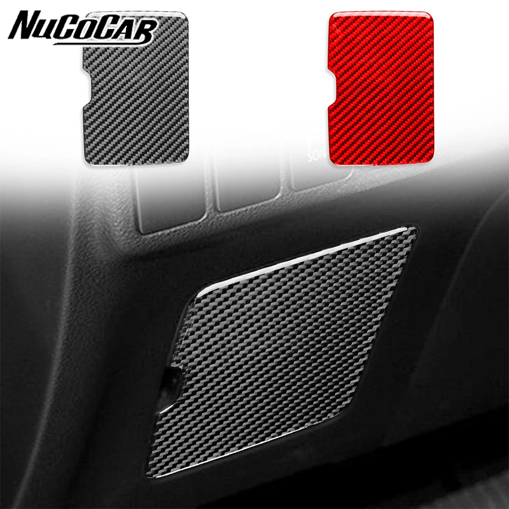 For Mitsubishi Outlander 2014-2016 Carbon Fiber Main driver storage box Panel Cover Car Interior Accessories Decorative Stickers