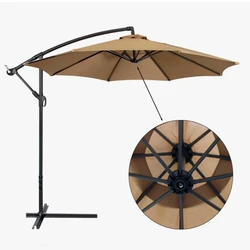 Waterproof Polyester Umbrella Canopy, UV Protection, Durable Replacement, 3M, 6-Rib, 9.8ft