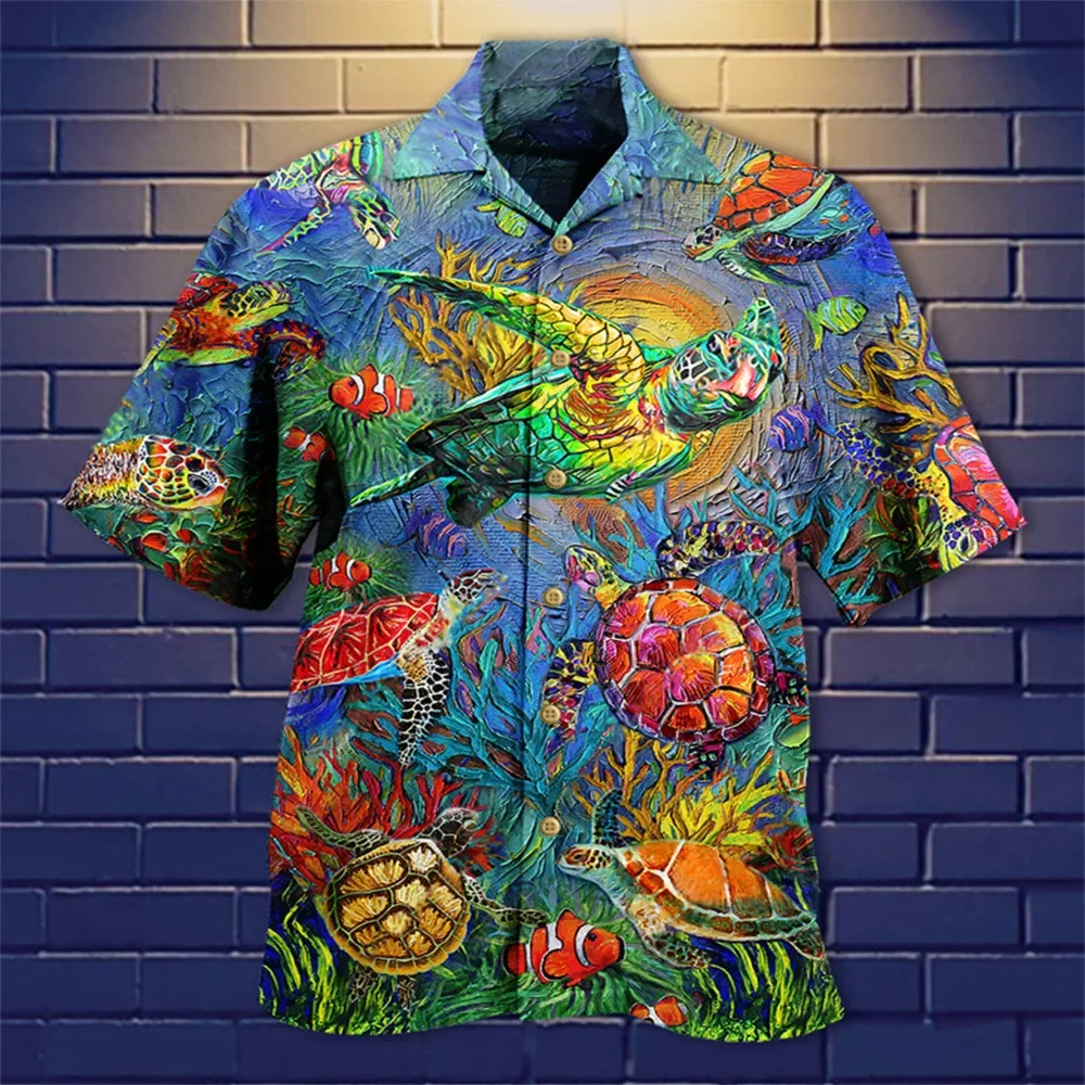 

2024 New Animal Crane Pig 3D Printed Men's Hawaiian Shirt Casual Trend Tops Beach Summer Vacation Shirt Men And Women 6XL