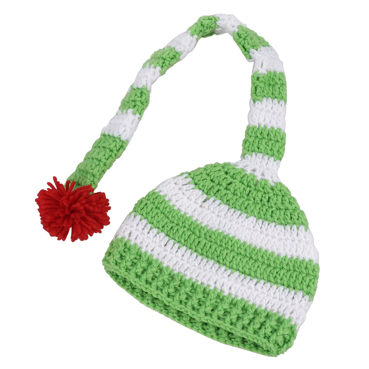 

Christmas Baby Knit Beanie Warm Hat Santa Elf Long Tail Pom Pom Kids Green Soft Christmas Knit Hat Children Beanie Hats