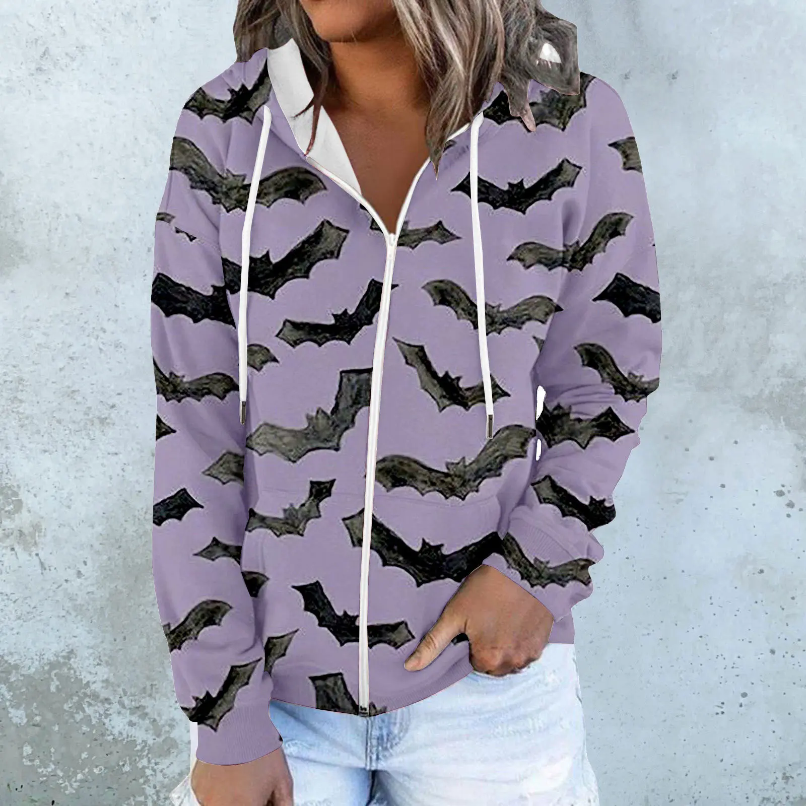 Wansheng Series Long Sleeved Creative Cross-Border Trend Zipper Temperament Autumn 3d Hooded Sweatshirt WholesaleMC4