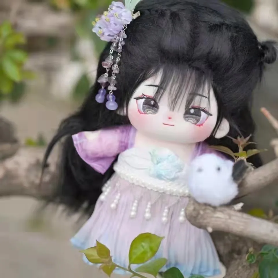 Long black hair 20cm girl replace Clothes Plush Idol Doll Clothes Kids Stuffed Animal Cute Cartoon Fans toys Gift dolls