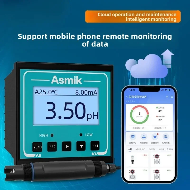 

NEW Industrial PH Meter PH Water Quality Analyzer Sewage Detection Acid And Alkali Dosing Device PH Meter