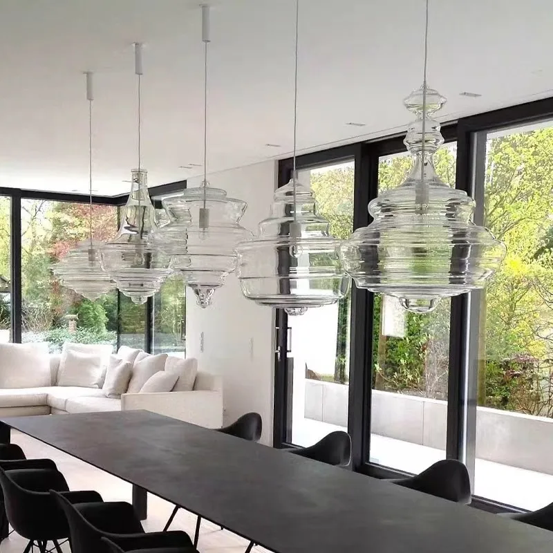 La Scala pendant lamp Industrial Water Grain Galss glass lamp Dining Room Hanging Lights Staircase kitchen island lighting view 4