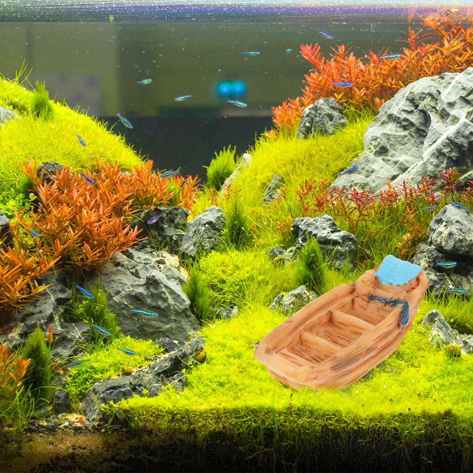 

10Pcs Mini Boat Resin Decoration Mini House Adornments Micro Garden Decor Small Landscape Desktop Decor Resin Boat Decors