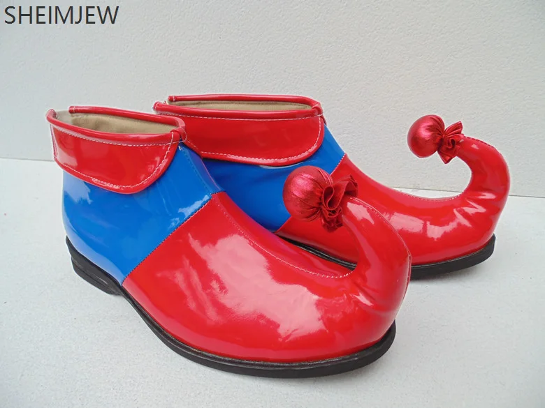 Buty Klauna w Paski Karnawałowe Dorosły Dzieci Buty Klauna Halloween Buty do Odgrywania Ról Kostiumy Cyrkowe Akcesoria na Imprezę