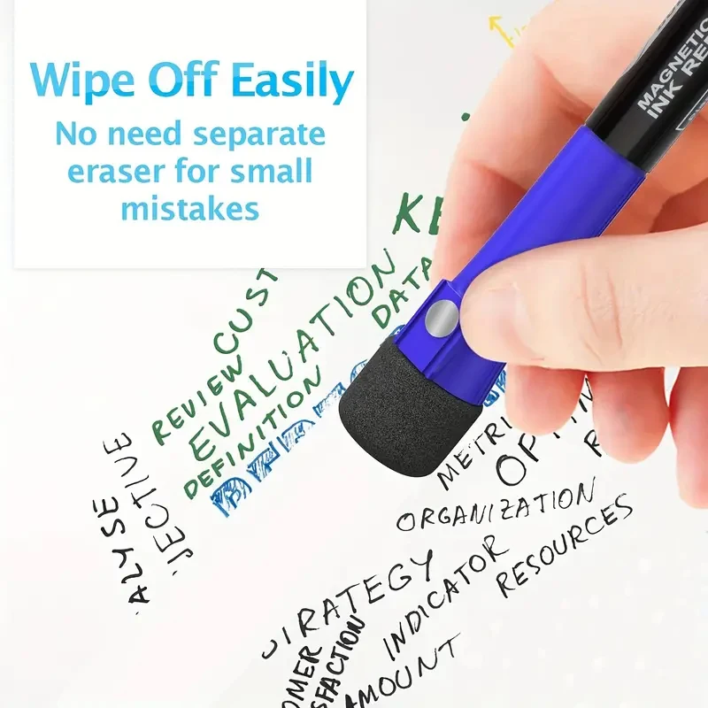 12pcs Magnetic Whiteboard Pens Markers With Eraser Markers For Home And Office Supplies Painting Brush