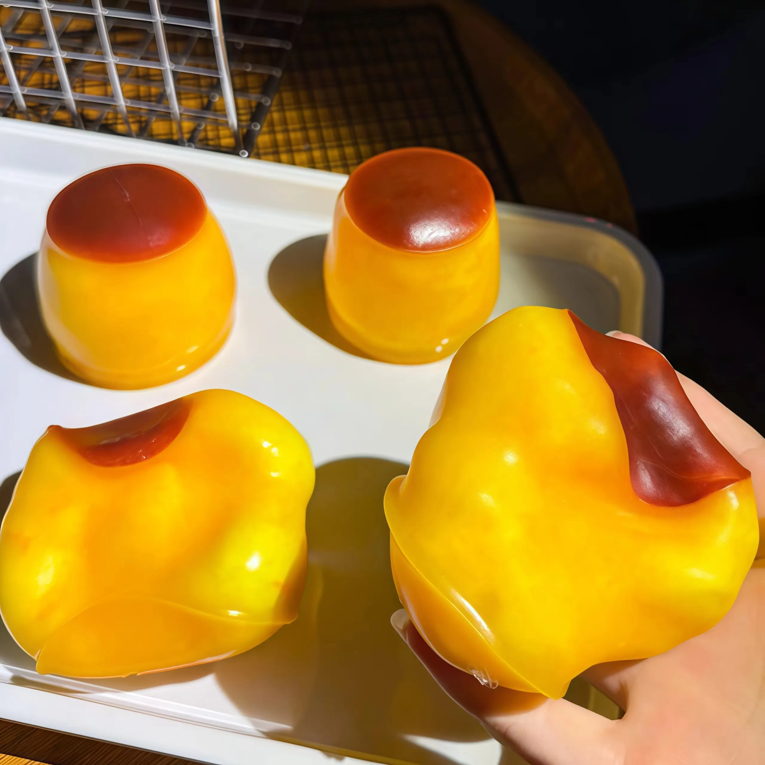 u9-Pudding-shaped Squeeze Ball Caramel Crunchy Handmade Squishy Portable Diy Fidget Accessory for Stress Relief & Cute Desk Play