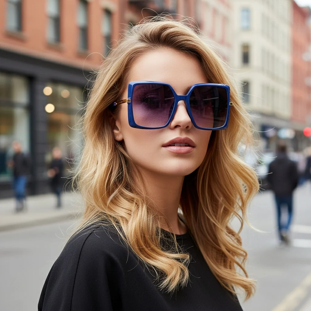 Neue klassische Retro-Sonnenbrille mit quadratischem Rahmen, stilvoll und schlankmachend, UV-schützende Damen-Sonnenbrille 4271 – Detail 2