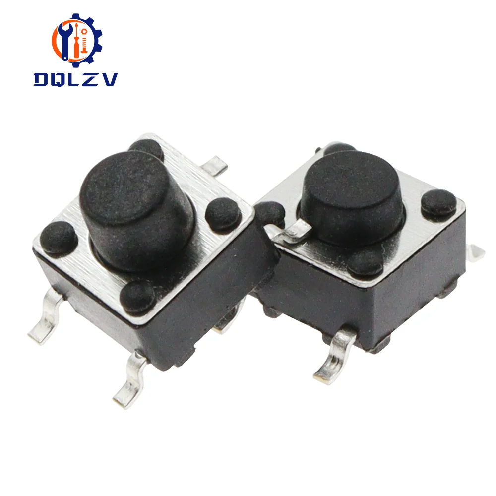 Interruptor de botón táctil SMD de 20/50 piezas, 6x6x4,3mm, 5/6/7/8/9/10/11/12/13/14/17, 6x6, 4 pines interruptores de reinicio