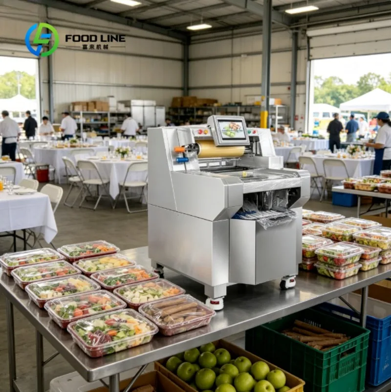 

Commercial Food Wrapping Machine Cling Film Tray Sealing Equipment for Supermarket Display Packaging
