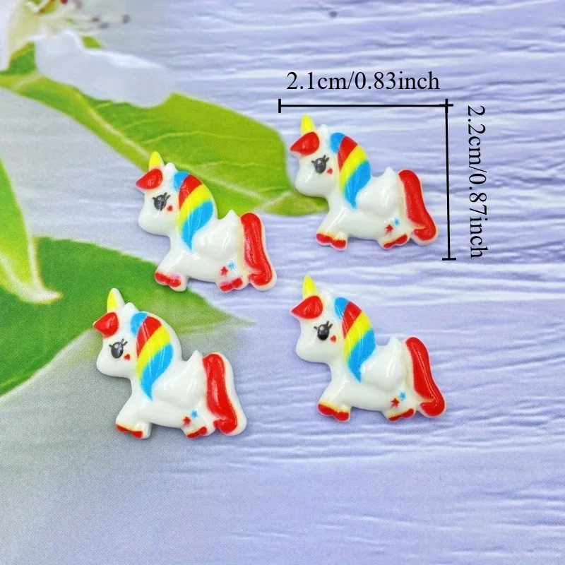 20PCS Resin kawaii color unicorn flat back DIY figurine  scrapbook home décor craft accessories