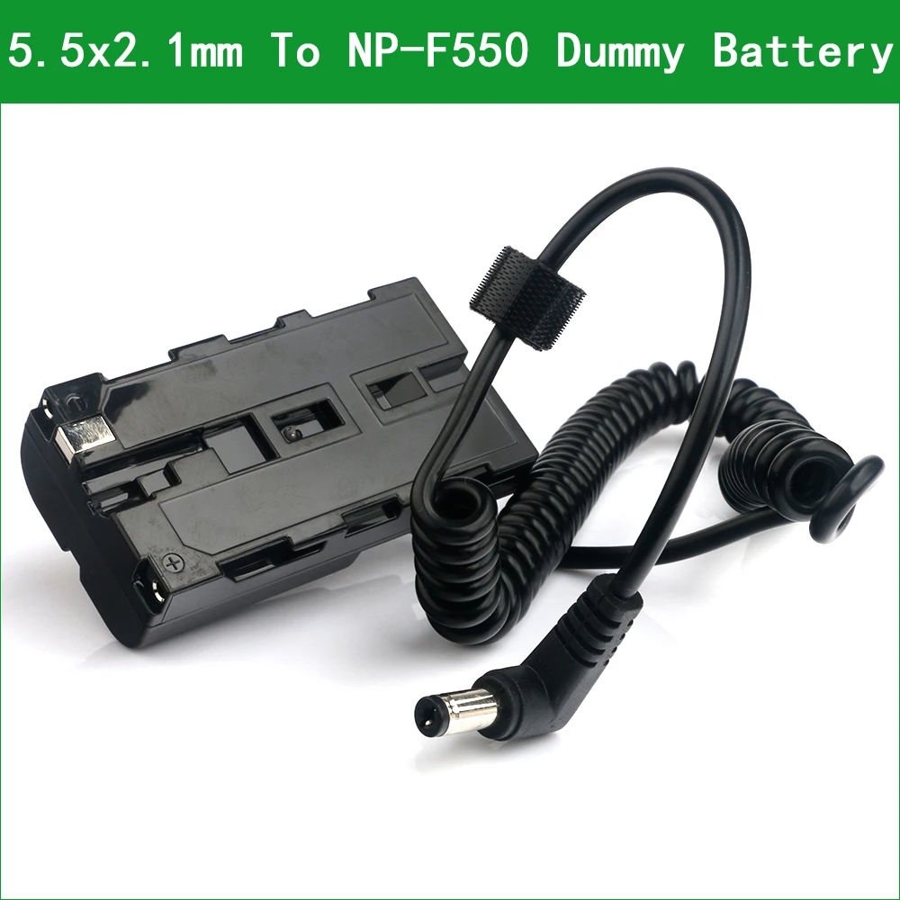 5.5x2.1 To  DC Coupler Power Connector NP-F550 Dummy Battery for Sony NP-F330 NP-F530 NP-F750 NP-F770 NP-F930 NP-F950 NP-F960