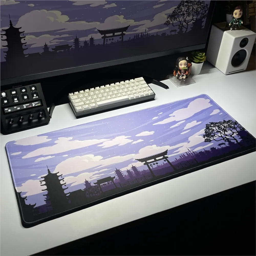 Imagem -04 - Inari Torii Mouse Pad Grande Mousepad Rosa para Jogos de Computador Tapete para Laptop Almofadas de Teclado Mesa Xxl 900x400 mm