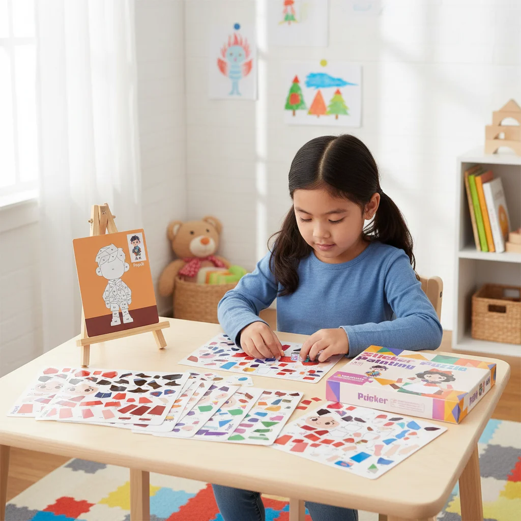 Eco-Friendly PVC 3D Geometry Sticker Craft Kit, Self Adhesive DIY Educational Puzzle Toy for Kids, Shape Learning Home School