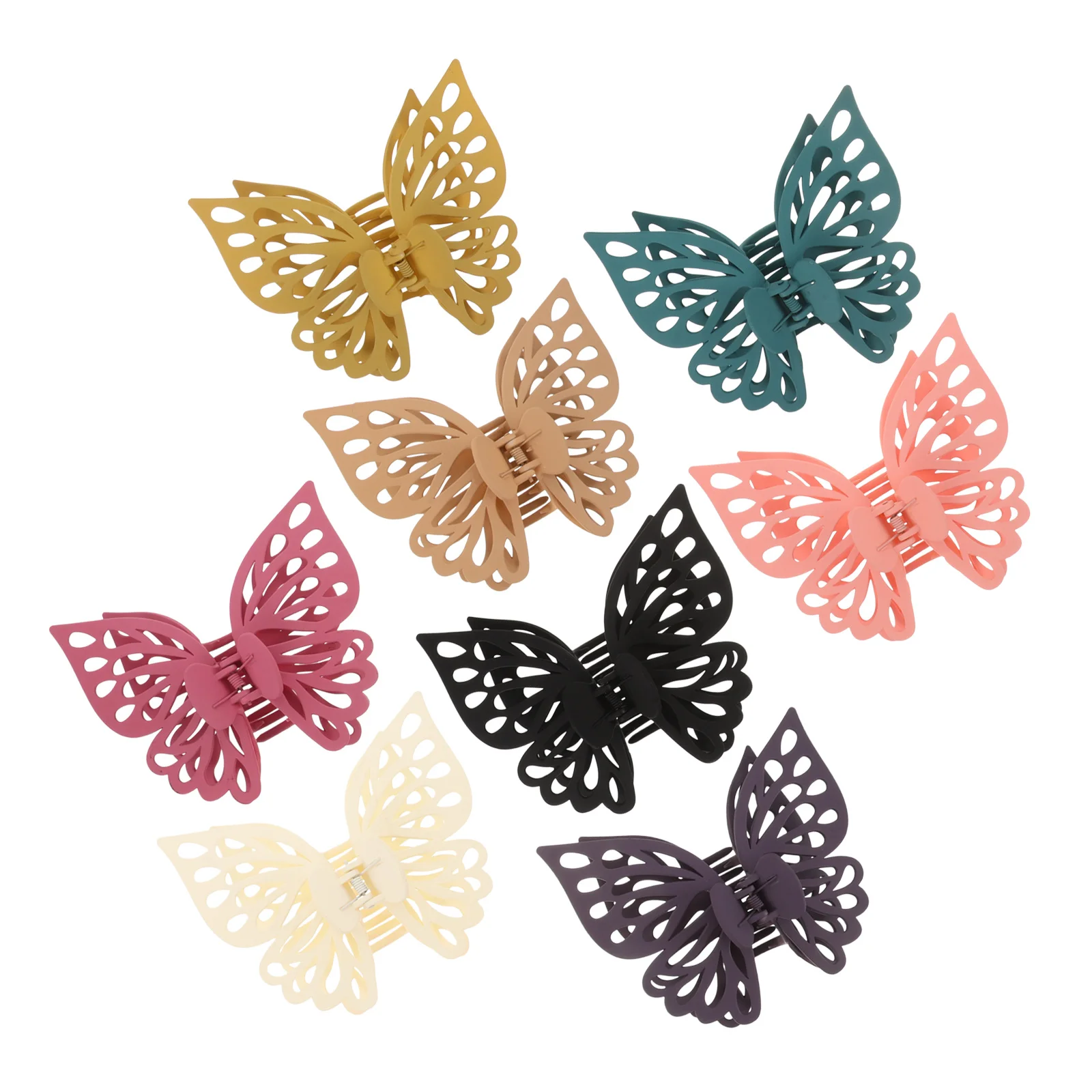 

8Pcs Premium Hair Clips for Women Unique Butterflies Style Large Claw Barrettes Strong Hold Hair Accessories Ideal for Wedding