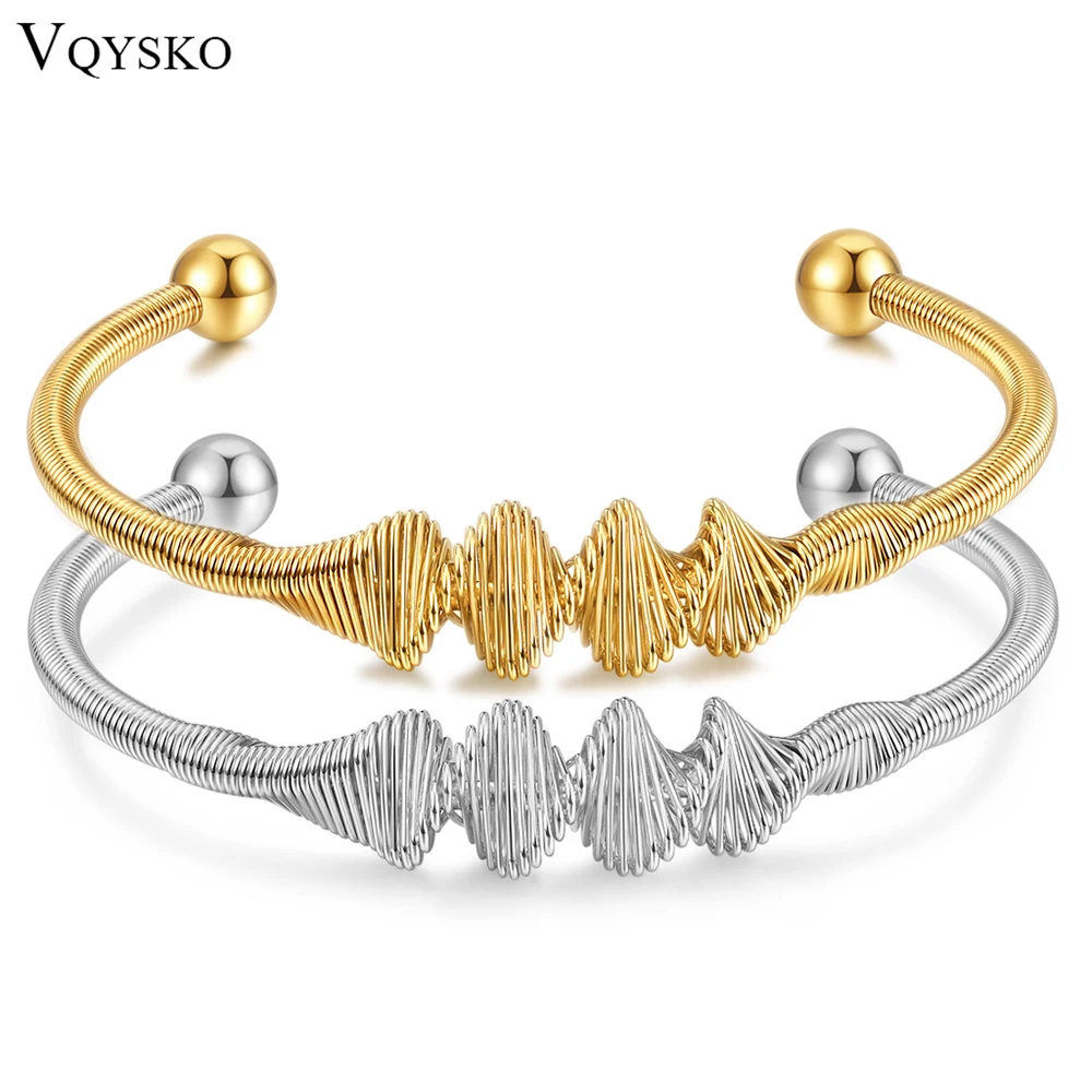 

Fashion Stainless Steel Geometry Cuff Bracelet For Men Women Gold Silver Color Bangle Party Jewelry Accessories Wholesale