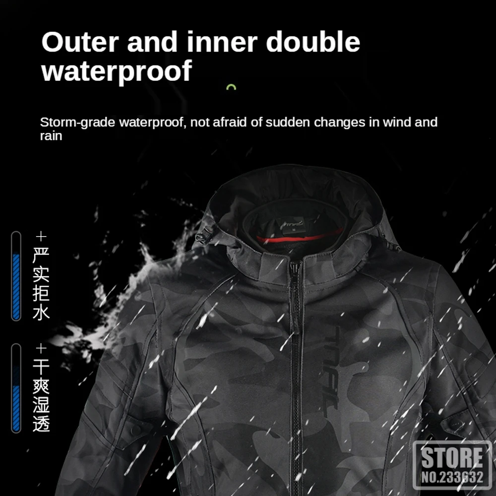 TNAC Motorcycle Jacket Women Riding Motocross Enduro Racing Jacket Moto Jacket Windproof Coldproof Motorbike Clothing