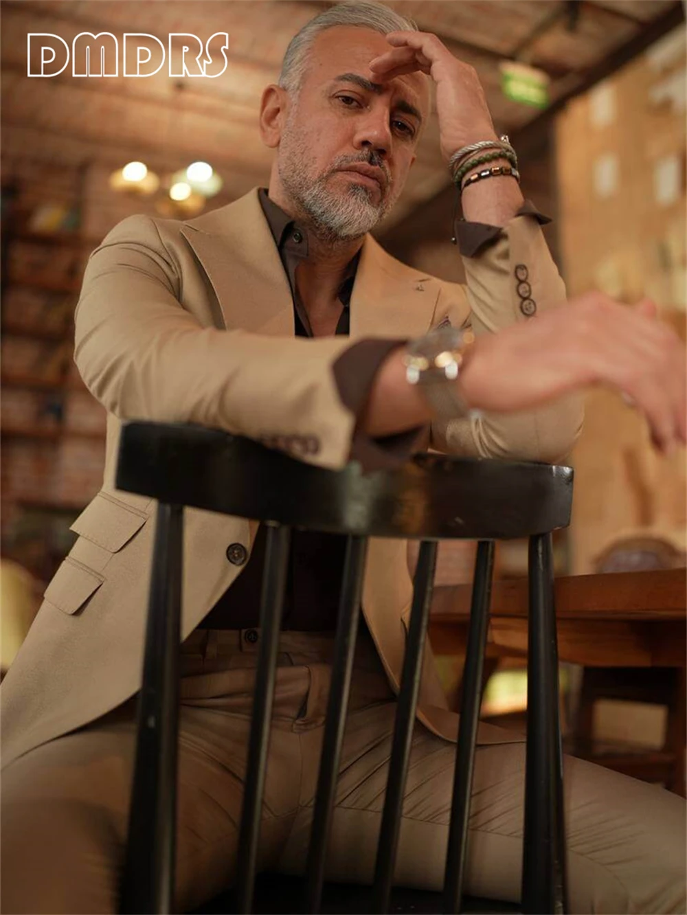 Classic Beige Suit Set for Men XS-5XL Customized Size Colors Formal Suits Jacket Pants Set Nothed Laple Smart Suits