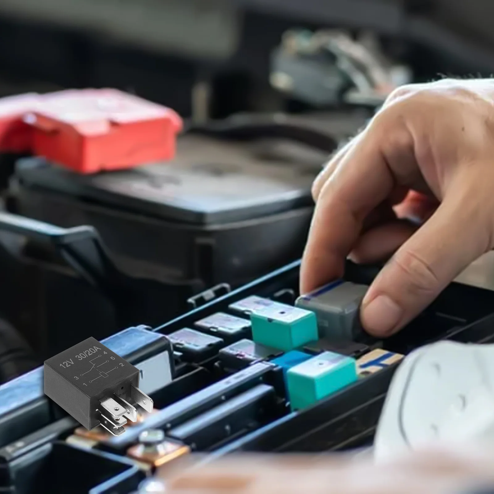 

4pcs DC 12V 30A 5-pin Relay Switch Heavy-duty Socket Copper Wire High-grade Flame-retardant Car Starter Fuel Pump Automotive