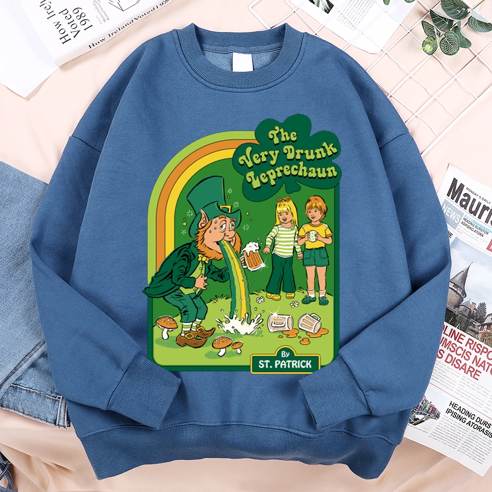 The Very Drunk Leprechaun Comics Print Clothing Men Women Fashion Anime Hoodies Pullovers Oversized Loose Hoody Autumn Fleece