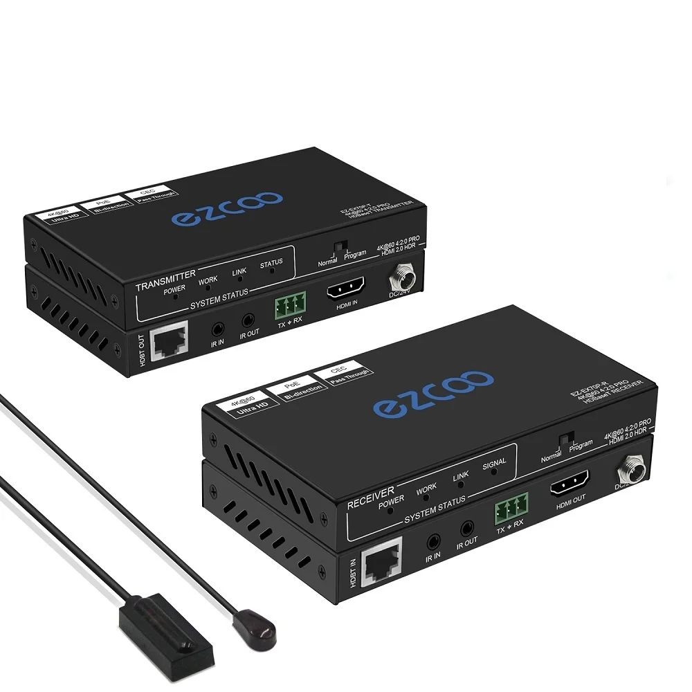 

4K60HZ HDMI HDBaseT Extender RS232 HDCP 2.2 HDR10 Transmitter and Receiver