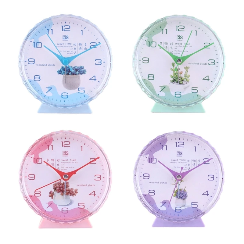 Noiseless Alarm Clock No Ticking Analog Alarm Clock Battery Operated Round Besides Clock for Kids Student Bedroom Travel