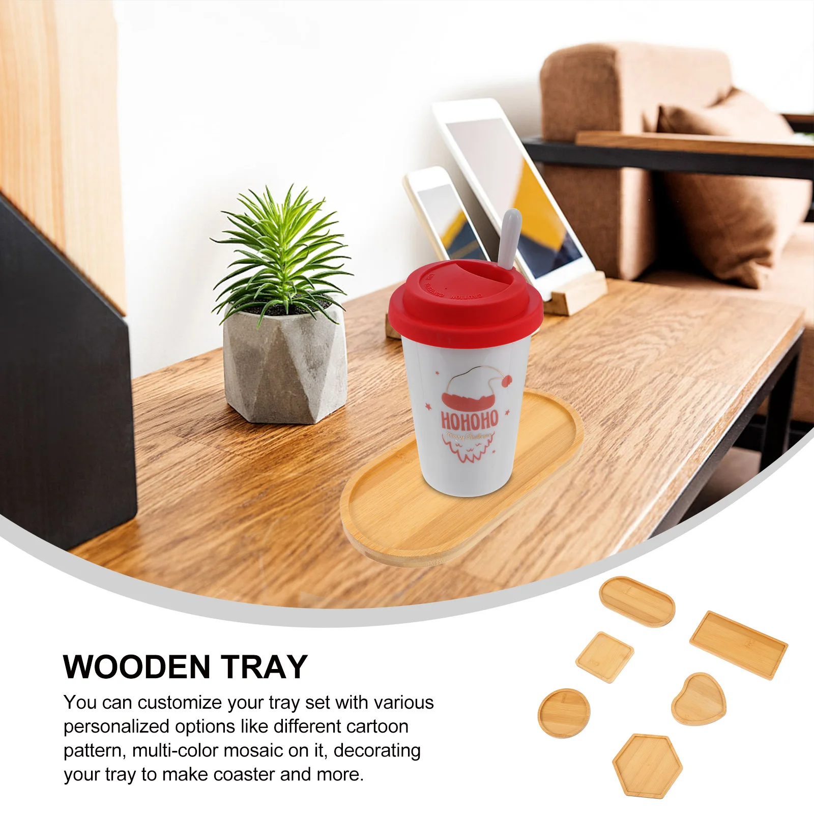 

6pcs Mosaic Wooden Tray Diy Mold For Resin Ocean Art Craft Home Decor Natural Wood Tray Set Coast Table Accessory