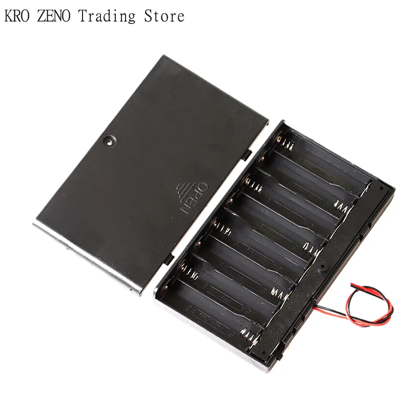 1/2Pcs  Plastic 8 Slots AA Battery Holder Battery Storage Case Box With Switch & Cover Batteries Standard Container view 4