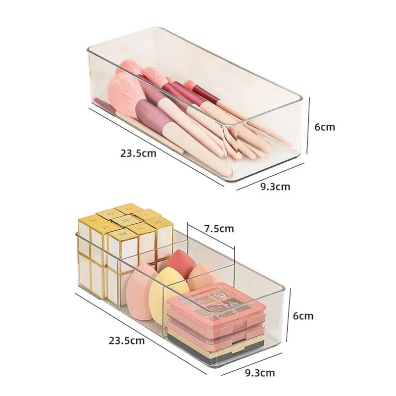 Boîte de rangement de cosmétiques en acrylique, pour rouge à lèvres, pinceaux de maquillage, tiroir de bureau, outils cosmétiques, boîte de rangement de bouffantes de maquillage