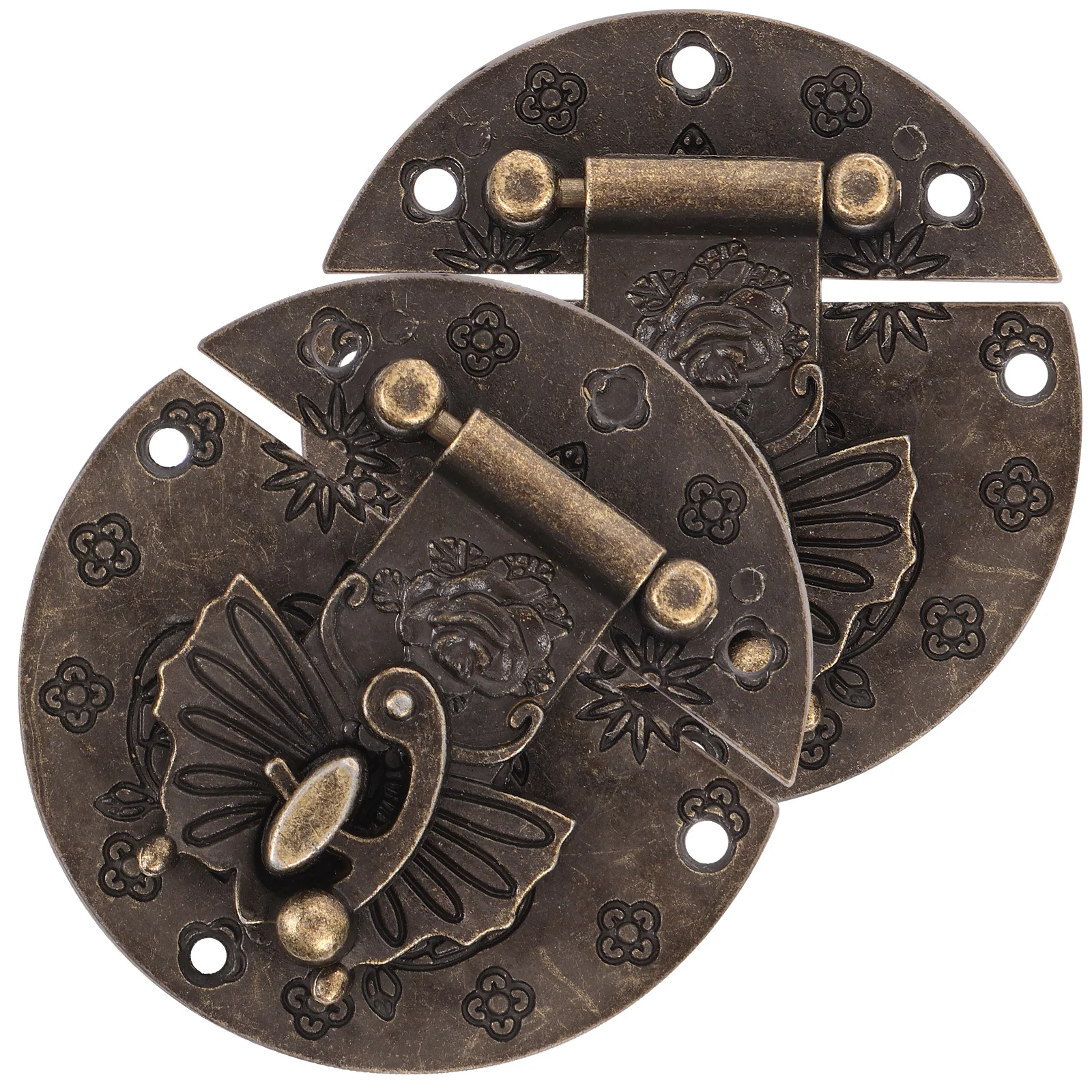 

2Pcs Metal Gift Box Hasp Latch Vintage Small Jewelry Box Buckle Durable Zinc Alloy Lock Accessories Small Latch