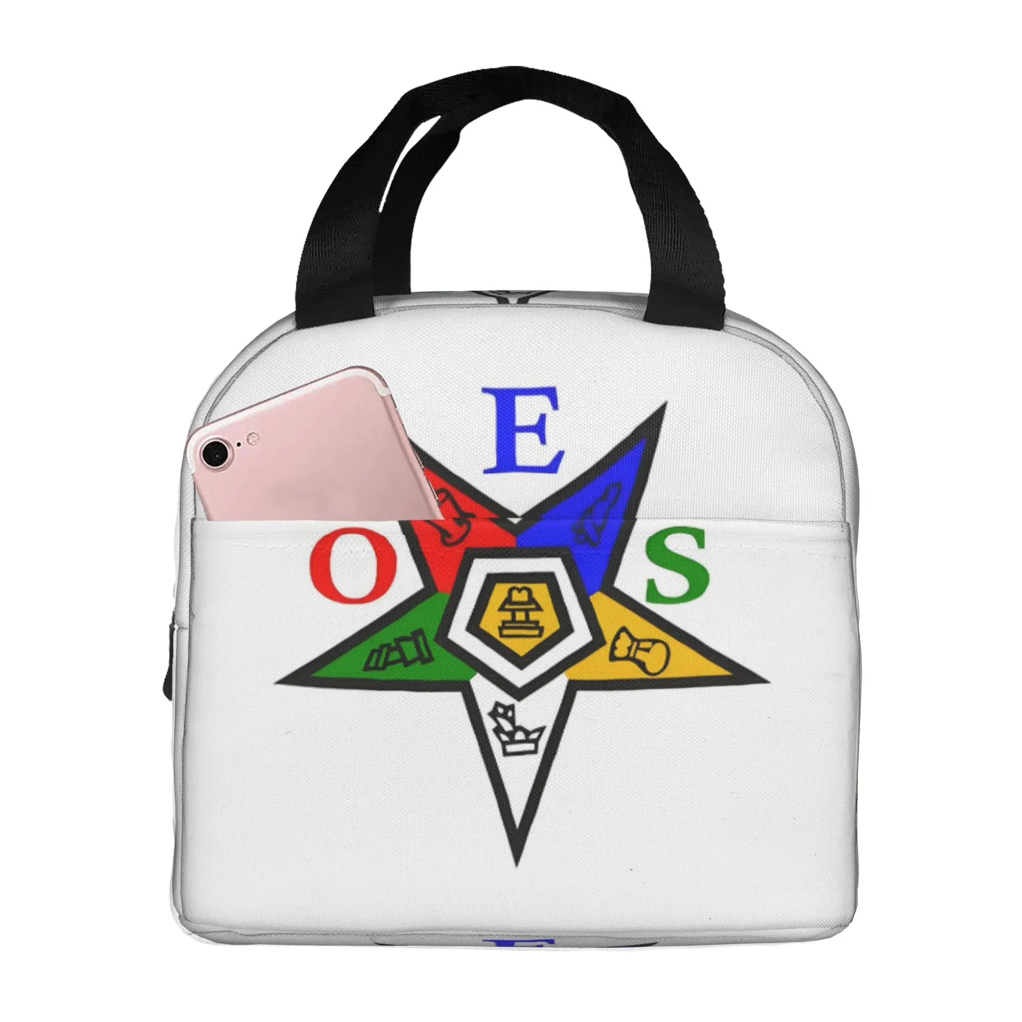 Oes Order of the Eastern Stars Portable Lunch Box for Women Leakproof  Thermal Cooler Food Insulated Lunch Bag School